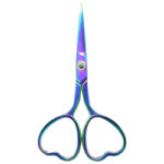 Heart-shaped embroidery scissors, 4'' in size, available in various colors, crafted with high-quality materials. Rainbow