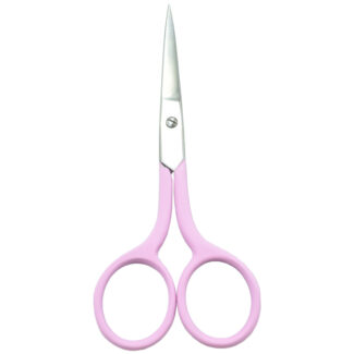 A pair of 4'' Lady Embroidery Scissors with soft-grip handles, available in assorted colors.