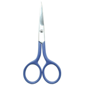 A pair of 4'' Lady Embroidery Scissors with soft-grip handles, available in assorted colors.
