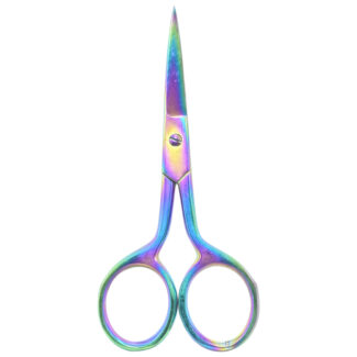 A pair of 4'' Lady Embroidery Scissors with soft-grip handles, available in assorted colors.