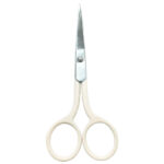 A pair of 4'' Lady Embroidery Scissors with soft-grip handles, available in assorted colors.