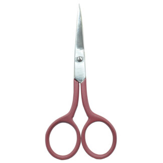 A pair of 4'' Lady Embroidery Scissors with soft-grip handles, available in assorted colors.
