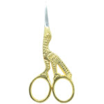 Stork Scissors - 3.5'' embroidery scissors with Half Gold Plated.