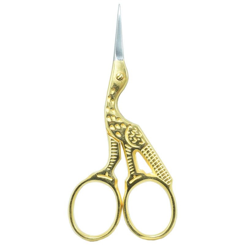 Stork Scissors 218 Stork Scissors - 3.5'' embroidery scissors with Half Gold Plated.