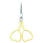 Heart-shaped embroidery scissors, 4'' in size, available in various colors, crafted with high-quality materials. Yellow