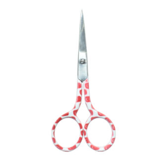 A pair of 4'' Lady Embroidery Scissors with soft-grip handles, available in assorted colors.