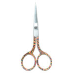 A pair of 4'' Lady Embroidery Scissors with soft-grip handles, available in assorted colors.