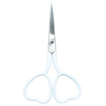 Heart-shaped embroidery scissors, 4'' in size, available in various colors, crafted with high-quality materials. White