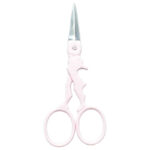 Embroidery scissors with playful rabbit-shaped design and powder coating.
