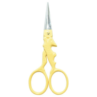 Embroidery scissors with playful rabbit-shaped design and powder coating.