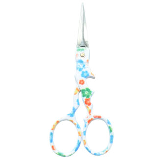 Embroidery scissors with playful rabbit-shaped design and powder coating.