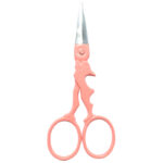 Embroidery scissors with playful rabbit-shaped design and powder coating.