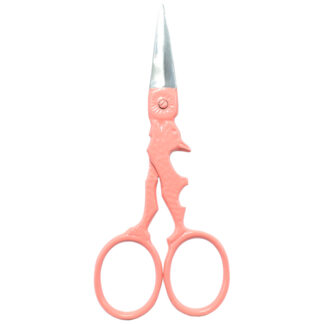 Embroidery scissors with playful rabbit-shaped design and powder coating.